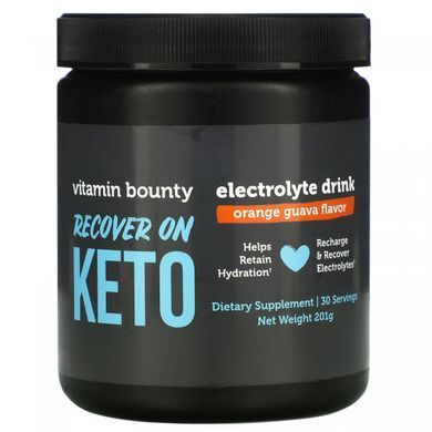 Vitamin Bounty, Recover On Keto, drink with electrolyte, with orange guava flavor, 201 g