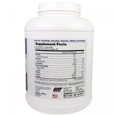 Whey Protein 2268 g with chocolate flavor.
