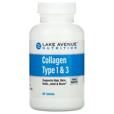 Гідролізований колаген типу 1 і 3, Lake Avenue Nutrition, 1000 мг, 60 таблеток