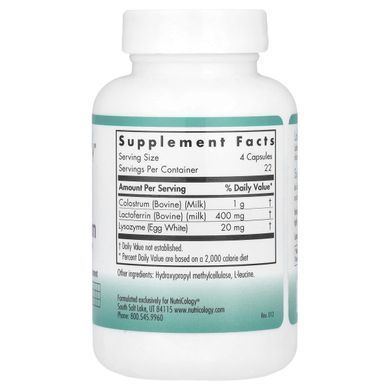 Colostrum Nutricology (Lactoferrin with Colostrum) 90 vegetarian capsules