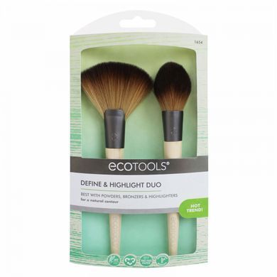 набор для нанесения бронзера и хайлайтера, EcoTools, 2 Кисточки купить в Киеве и Украине
