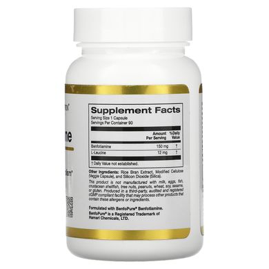 Бенфотіамін California Gold Nutrition (Benfotiamine) 150 мг 90 рослинних капсул