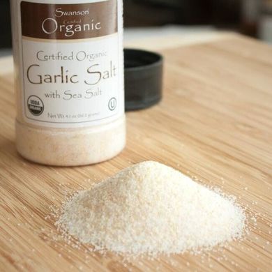 Сертифікована органічна часникова сіль, Certified Organic Garlic Salt, Swanson, 41 oz Jar
