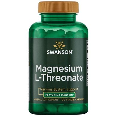 Магній L-Треонат, Magnesium L-Threonate, Swanson, 90 капсул