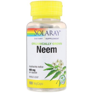 Нім органік Solaray (Neem) 400 мг 100 вегетаріанських капсул