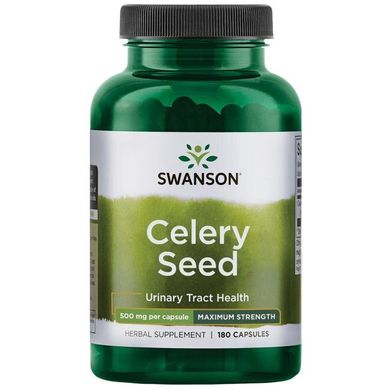 Селера насіння - максимальна міцність, Celery Seed - Maximum Strength, Swanson, 500 мг, 180 капсул