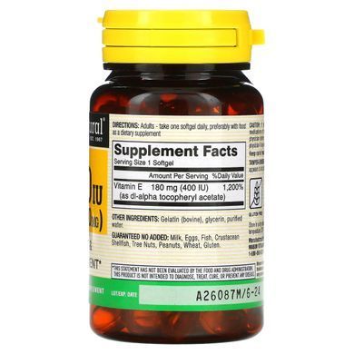 Витамин E Mason Natural (Vitamin E) 400 МЕ 100 мягких желатиновых капсул купить в Киеве и Украине