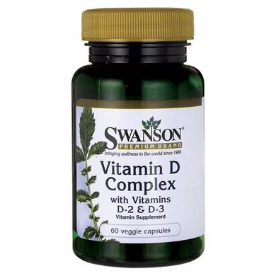 Vitamin D Complex with Vitamins D-2 & D-3, Swanson, 50 мкг, 60 капсул купить в Киеве и Украине