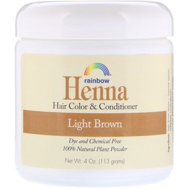 Рослинна фарба для волосся та кондиціонер перський світло-коричневий Rainbow Research (Henna Hair Color and Conditioner Light Brown) 113 г