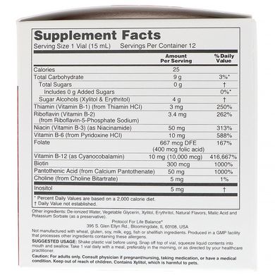 Nutri-Dose Вітамін B-12, зі смаком ягід, Protocol for Life Balance, 10000 мкг, 12 флаконів