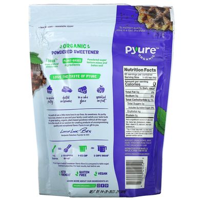 Pyure, Органічна порошкоподібна суміш підсолоджувачів стевії, замінник цукру для кондитерів, кето, 12 унцій (340 г)