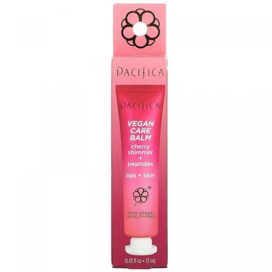 Balm for vegans, cherry shimmer + peptides, lips + skin, 0.43 fl oz (13 ml)
