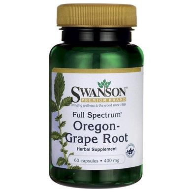 Орегон виноградний корінь Swanson (Full Spectrum Oregon-Grape Root) 400 мг 60 капсул