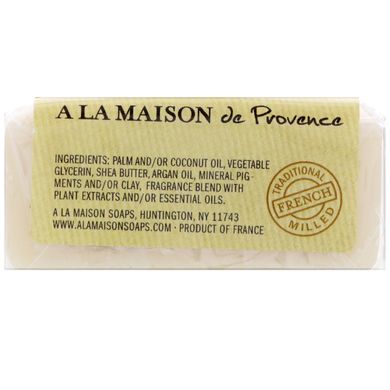 Брускове мило для рук і тіла, Кокосовий крем, A La Maison de Provence, 3,5 унц (100 г)