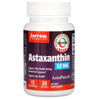 Астаксантін, Jarrow Formulas, 12 мг, 30 гелевих капсул