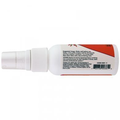 Вітаміни Д3 і К2 ліпосомний спрей Now Foods (Vitamin D-3 & K-2 Liposomal Spray) 60 мл