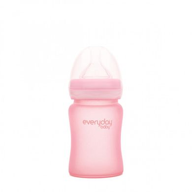 Скляна дитяча пляшечка з силіконовим захистом, рожевий, 150 мл, Everyday Baby, 1 шт