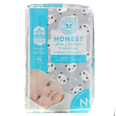 Підгузки, Honest Diapers, Super-Soft Liner, Newborn, Pandas, до 10 фунтів, The Honest Company, 32 підгузників
