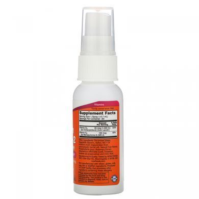 Вітаміни Д3 і К2 ліпосомний спрей Now Foods (Vitamin D-3 & K-2 Liposomal Spray) 60 мл