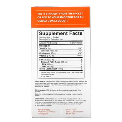 Омега-3 Coromega (Omega-3) 650 мг 90 пакетиків зі смаком апельсина