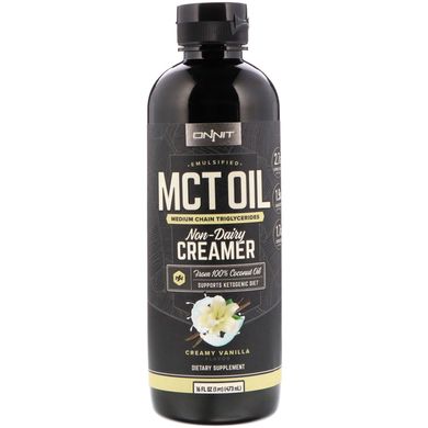 Емульгована олія MCT, немолочний крем, вершкова ваніль, Onnit, 16 рідких унцій (473 мл)