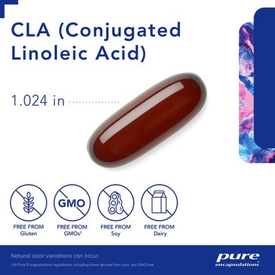 КЛК (конъюгированная линолевая кислота) Pure Encapsulations CLA (Conjugated Linoleic Acid) 1000 мг 60 капсул купить в Киеве и Украине