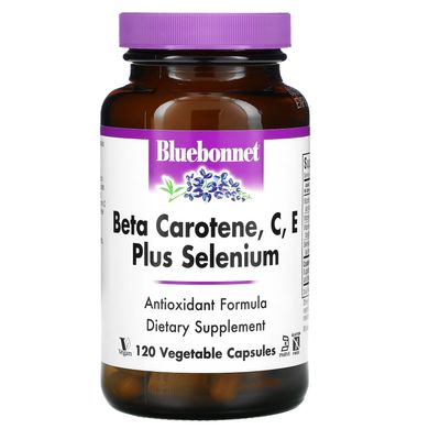 Бета-каротин, C, E і селен, Bluebonnet Nutrition, 120 капсул в рослинній оболонці