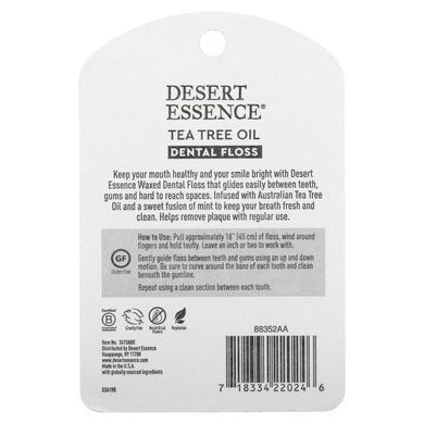 Зубная нить вощеная с маслом чайного дерева Desert Essence (Dental Floss) 45.7 метров купить в Киеве и Украине