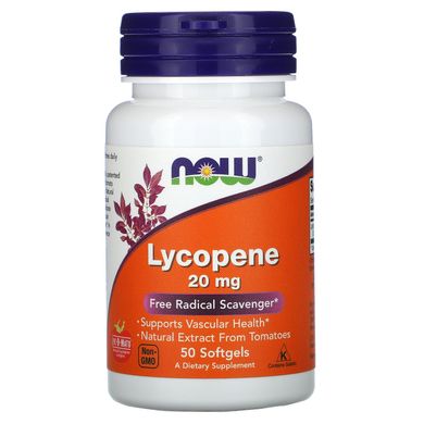 Лікопін Now Foods (Lycopene) 20 мг 50 м'яких капсул