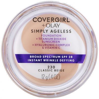 Тональна основа, відтінок 230 &laquo;Класичний бежевий&raquo;, Olay Simply Ageless, Covergirl, 12 г (0,4 унції)