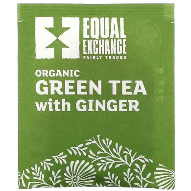 Equal Exchange, Органічний зелений чай з імбиром, 20 чайних пакетиків, 1,05 унції (30 г)