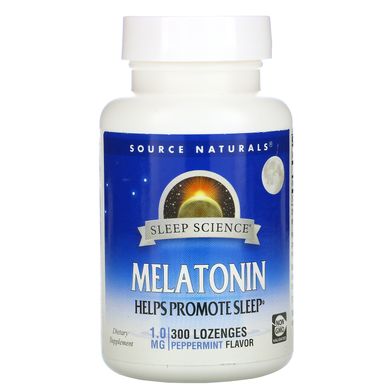 Мелатонін захист сну Source Naturals (Melatonin) зі смаком м'яти 1 мг 300 льодяників