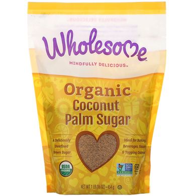 Органічний цукор з кокосової пальми, Wholesome Sweeteners, Inc, 16 oz (454 г)