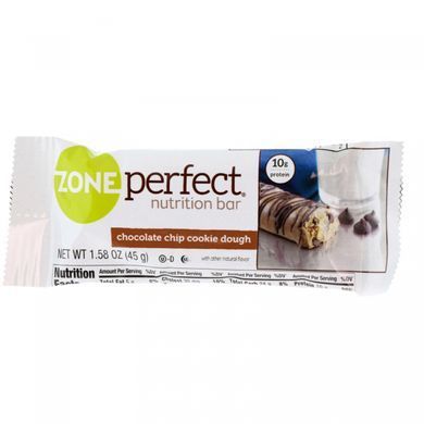 Живильні батончики, печиво з шоколадною крихтою, ZonePerfect, 12 батончиків, 158 унції (45 г) кожен