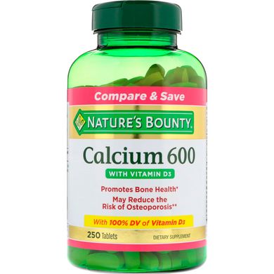 Кальцій з вітаміном D3 Nature's Bounty (Calcium 600 with Vitamin D3) 600 мг / 800 МО 250 таблеток