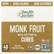 Health Garden, Monk Fruit With Erythritol Cubes, 48 Cubes, 7.62 oz (216 g)