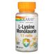 L-лізин монолаурін в співвідношенні 1:1, L-Lysine Monolaurin 1:1 Ratio, Solaray, 60 вегетаріанських капсул фото